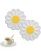 2PCS Silicone Flower Coasters for Drinks - Heat-Resistant Table Protectors - Non-Slip Pot Holders, Kitchen Accessories, White