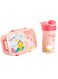 Kids Space Lunch Box and Water Bottle Combo Set - 1800ml Leakproof 3-Compartment Lunchbox with Spoon, BPA-Free Food Grade Plastic, 500ml Spillproof Water Bottle for School (Pink)