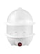 MDIRAR 2 in 1 Egg Boiler and Poacher Capacity for 14 Eggs Electric Egg Cooker, Poaching Bowl &amp; Measuring Cup with Egg Piercer Included Perfect Soft Medium &amp; Hard Boiled Eggs Steamer Home (White)