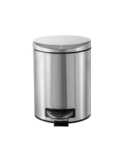 Moon Cover Pedal Bin &acirc;&euro;&ldquo; Stainless Steel Step Trash Can, 5L / 12L / 20L &acirc;&euro;&ldquo; Soft-Close Lid, Sleek Oval Design, Fingerprint-Resistant, for Bathroom, Kitchen, Office, or Bedroom (5 Liters)