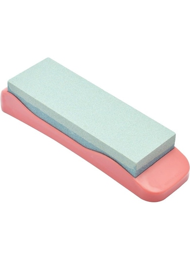 Knife Sharpener Stone with Non-slip Rubber base, Sharpening Stone, 24.5cm, CKR002, Edge Sharpener Silver/Pink 19cm