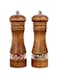 Idrese Pepper Grinder, Wood Salt and Pepper Grinder Mills Sets, Manual Salt Grinder Refillable Pepper Mill Sets with Acrylic Visible Window Adjustable Ceramic Grinding Rotor 6.5inch 2 Pack