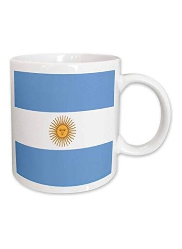 Argentina Flag Printed Mug White/Blue