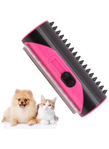 Azonee 3-in-1 Pet Grooming Brush for Shedding, Cat and Dog Deshedding Tool with Cleaning Button, Portable Shedding Brush for Short, Medium, Long Pet Hair, Effectively Reduces Shedding for Cats &amp; Dogs