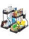 2pack Under Sink Organizer, 2 Tier Bathroom Cabinet Organizer with Sliding Basket, Multi-Purpose Under Sink Organizers and Storage for Bathroom Kitchen (8 Hooks,2 Cup)