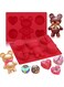 Chocolate Molds Silicone for Bear Snack Treat Box, 2 Pcs Bear Diamond Heart Cylinder 3 in 1 Silicone Molds for Baking, DIY Breakable Christmas Day Valentines Day Gifts