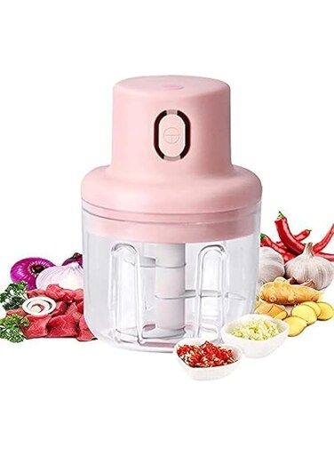 Mini Food Chopper, Mini Food Processor, Small Food Processor Meat Grinder 250ml Pink Electric Meat Grinder Food Chopper Mini Kitchen Shredder USB Charging