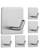 JS Strong Self Adhesive Wall Hooks Stainless Steel 6PCs - Decorative Luxury Silver Hooks for Hanging Clothes/Towels/Curtains in UAE Home &amp; Kitchen &amp; Bathrooms &amp; Office