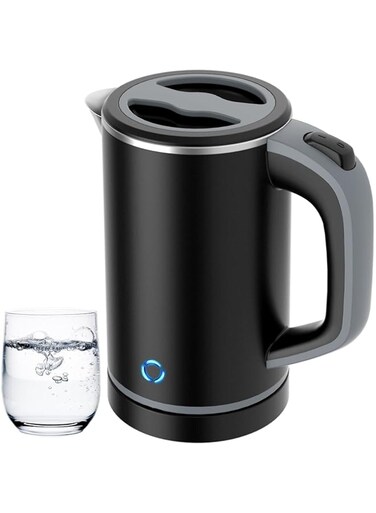 MAKINGTEC Small Electric Kettle, Travel Mini Hot Water Boiler Heater, 304 Stainless Steel 0.8L Portable Electric Kettles or Boiling Water, with Auto Shut-Off for Camping, Travel, Office and More.