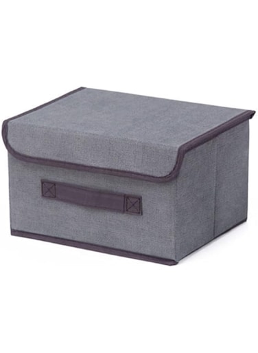 Arabest Foldable Fabric Dustproof Storage Box With Lid - Grey, 25*19*16cm/9.84*7.48*6.3 inches