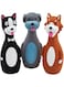 Chiwava 3 Pack 5.7 Inch Squeaky Latex Dog Toys Standing Stick Dog Dog Toy Puppy Fetch Interactive Play for Small Dogs