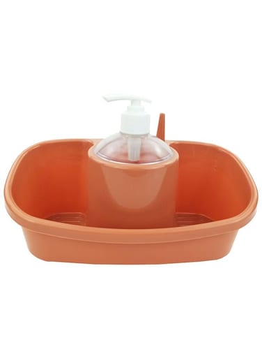 Pro Kitchen Sponge Holder With Soap Dispenser Large And Deep Practical And Stylish Sink Organizer Soap Detergent Dispenser Pump Sink Dish Washing Soap Dispenser Multicolor