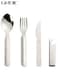 4-Pieces Stainless Steel Flatware Cooking Cookware Knife Fork Spoon Bottle opener Set Camping Utility Cutlery Kit with Carrying Bag for Traveling Picnic Hiking