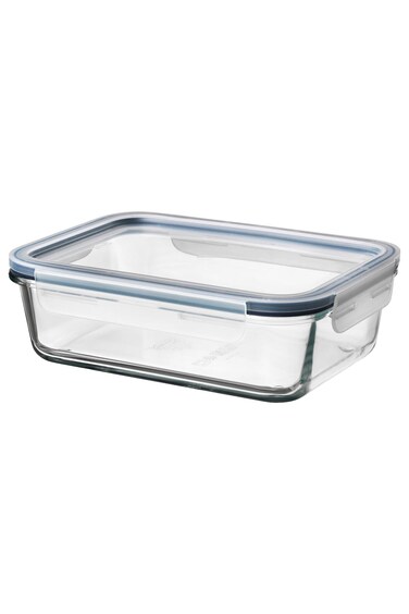 container with lid, rectangular glass/plastic, 1.0 l