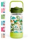 500ml Kids Water Bottle with Straw Lid and Silicone Protective Boot, Tritan Plastic, BPA BPS FREE Leak Proof and Drop Resistant Kids Water Bottles for School (Dino Dreams)