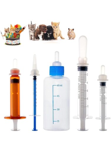 Pet Feeding Feeder Set, AZONEE Feeding Feeder for Small Animals, Newborn Kitten Puppy Feeding Bottles for Nursing, Small Animals Feeder with Replacement Nipples