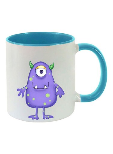 Alien Cute Art Printed Mug Light Blue