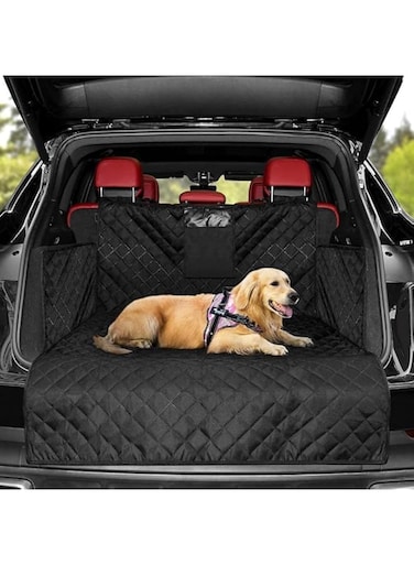 EETU Cargo Liner for Pet,Waterproof Pet Car Seat Cover with Sides,Nonslip Large Floor Mat for Dogs Cats Duable Oxford Car Back Seat Cover with Bumper Flap Protector Universal Fit for SUVs Sedans Vans