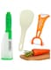 Simbaa Mall&trade; Peeler Set- 1 Spoon &amp; 2 Peeler, Vegetable Peeler with Container And Peeler And Grater Ergonomic Non-Slip Handle, Potato Peeler Stainless Steel Blade Slicer Y-Shape with Hanging Loop