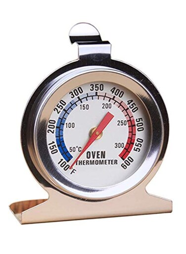 Steel Oven Thermometer Large Dial Easy Read 50-300 degree 100-600F High Temperature Resistant for Kitchen Baking Cooking Hanger Stand Compact Durable
