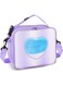 GTVGJH Lunch Box for Kids Girls, Insulated Rainbow Tote Bag Leakproof Thermal Cooler Reusable Lunch Bag for School Office Outdoor (Purple with Strap)