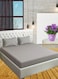 Silver Deep Pocket King Size Striped Bed Sheet Set Cotton 200x200+25cm