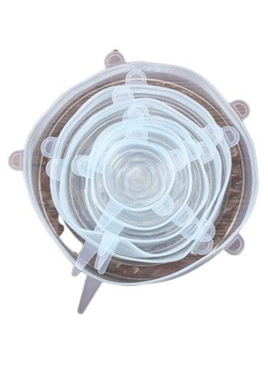 Dubai Gallery 6-Piece Reusable Stretch And Seal Lids Clear