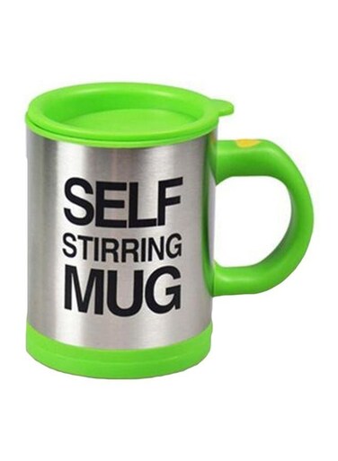 Stirring Mug Silver/Green/Black
