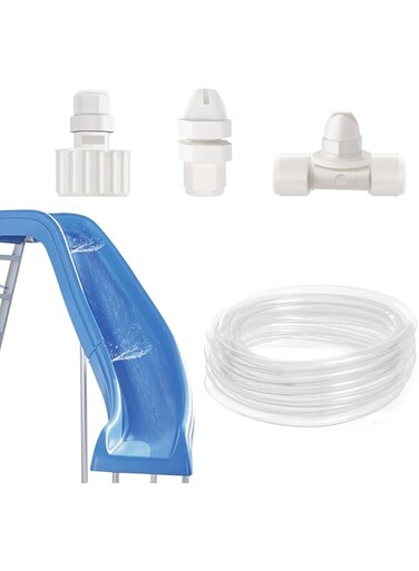 Tvwen Pool Slide Water Tubing Kit, Inground Pool Slide Hose Kit, Sprayer/Spray Kit for Swimming Pool Slide(Whole Set)