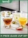 Vintage drinking glass cup, suitable for iced coffee, juice, beverages, milk, birthdays, housewarming gifts, 4 packs of glass cups