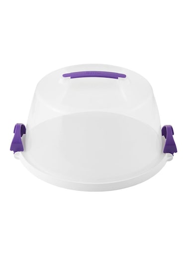 Reversible Cupcake And Cake Carrier Clear/Purple 39.3cm