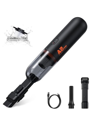 Baseus Mini Handheld Vacuum, 6000PA Powerful Suction Car Vacuum Cleaner with Large-Capacity, Cordless Rechargeable with USB C Charging, Portable Vacuum Cleaner for Home/Office/Cars/Pets