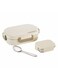 SONET 650ML Insulated Stainless Steel School Lunch Box with Spoon and Inner Stainless Steel Container 150ML Beige