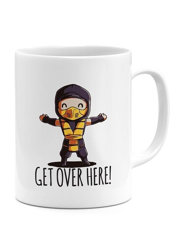 Scorpion Mortal Kombat Printed Mug White/Black/Yellow