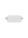 2.1 L Glass Baking Dish with Lid-RF12203/ Rectangle Tray Perfect for Baking and Serving/ Casserole with Easy Grab Handles/ Oven, Dishwasher and Freezer Safe Clear