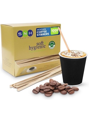 Packing Coffee Stirrer Sticks Disposable Wooden Coffee Stirrers, 14cm, 1000 Pieces