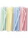 Flexible Disposable Plastic Drinking Straws - 7.75" Tall, Assorted Striped Colors, 200 Pack