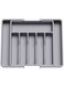 Silverware Drawer Organizer, Expandable Utensil Tray for Kitchen, BPA Free Flatware and Cutlery Holder, Adjustable Plastic Storage for Spoons Forks Knives, Large, Grey