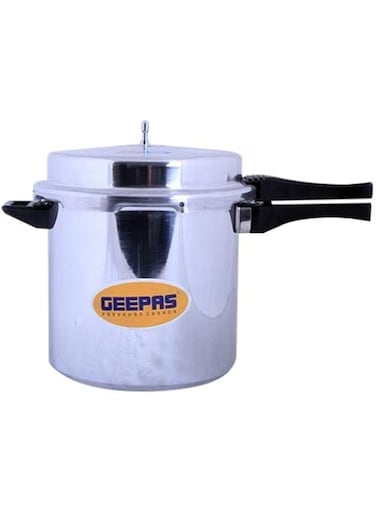 Geepas Aluminium Pressure Cooker, 10L Cooker with Lid, GPC328   Induction Base Cooker with Durable Handles   Ideal for Small to Medium Households   Create Delicious, Home-Cooked Dishes