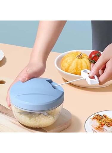 Erweicet 1Piece Blue Multi-Functional Mix Food Processor, Food Grinder with Stainless Steel Blades for Food Fruits Meat Vegetables Chopping Dicing and Mincing