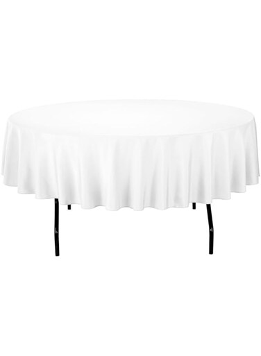Gee Di Moda Tablecloth - 70" Inch Round Tablecloths for Circular Table Cover in White Washable Polyester - Great for Buffet Table, Parties, Holiday Dinner &amp; More