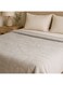 DECOR Jacquard Sherpa Blanket Double Flannel Fleece Reversible Blanket Warm and Plush Throw Blanket 200 x 220 cm Geometric Embossed Grey