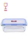 Food Storage Container with Lid, Borosilicate Glass, Microwave Safe, BPA Free Blue 600ml