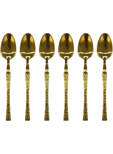 6pcs, Stainless Steel Tea Spoons   Coffee Spoons findTop Heavy-duty Spoons Cutlery Set Gold
