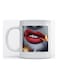 Mug Red Lips for Coffee and Tea White