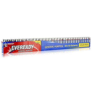 Eveready AA General Purpose Battery Blue Value Pack of 30