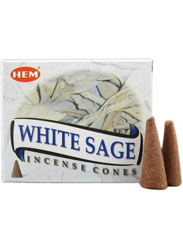 HEM Incense Cones - White Sage - Box of 10 Cones