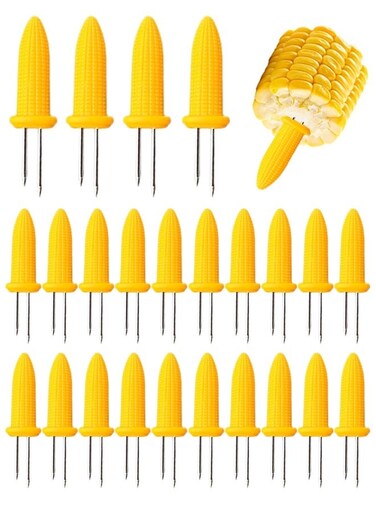 Stainless Steel Corn On The Cob Holders, Anti-Slip Corn Skewers for BBQ Camping