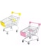 2 Pcs Mini Shopping Cart Supermarket Handcart Shopping Utility Cart Mode Storage Toy, Yellow and Pink