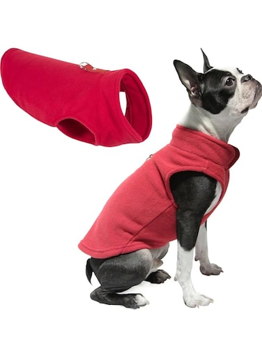 Gooby Every Day Fleece Cold Weather Vest for Small Dogs, Medium, Red